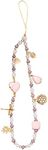 Crystal Mobile Phone Chain Phone Charm Strap Fashion Universal Beaded Phone Lanyard Wrist Strap Dragonfly Flower Phone Charm Phone Decorations Charm Keychain for Women Teen Girls Phone Bracelet,