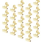 Sandalas 30 Pack Bulldog Clips Mini Hinge Paper Clips Gold Binder Clips File Paper Money Clamps for Pictures Photos Tags Bags 22mm