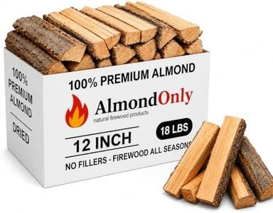 Almond Wood 12" Pizza Oven Wood - 100% Roasted Almond Hardwood Logs for Brick and Fire Pizza Oven, BBQ Grills, Smokers - Longer and Hotter Burn - Ideal for Solo XL Stoves, and More! (18 lbs)