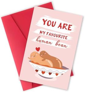 mmuue Happy Valentines Day Gifts for Couple Lover Partner, Romantic Wedding Anniversary Card for Husband Wife, Cute Birthday Card for BF GF, You Are My Favourite Human Bean