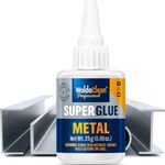 Superglue for metal and stainless steel 25g - for instant strength, waterproof, heat-resistant, clear glue with precise nozzle