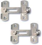 Alise 2 pcs Flip Latch Gate Latches,4 inch Safety Door Lock for Barn Wood Fence Sliding French Doors, Stainless Steel Gate Hardware,MS9001-2P Brushed Nickel(Pack of 2)