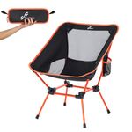Camping Chair, Sportneer Lightweight Portable Folding Camping Chairs for Adults Compact Camp Chairs Foldable Backpacking Chair Outdoor Chair for Camping Hiking Beach Lawn Picnic Travel (1, Orange)