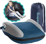 hiccapop UberBoost Inflatable Booster Car Seat | Travel Booster Car Seat | Narrow Backless Booster Car Seat for Travel | Portable Booster Seat for Toddlers, Kids, Child (Navy/Gray)