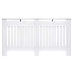 HOMCOM Slatted Radiator Cover Painted Cabinet MDF Lined Grill in White（152L x 19W x 81H cm