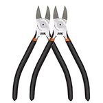 BOENFU Precision Side Cutter Wire Flush Cutters 6 Inch 2 Pack Ultra Sharp Wire Cutters Clippers with Longer Flush Cutting Edge, Ideal Wire Snips for Crafting