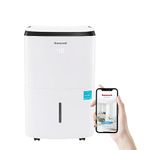 Honeywell 30 Pint Energy Star Smart Dehumidifier for Basements & Small Rooms Up to 1000 Sq Ft. with WiFi, Alexa Voice Control, and Anti-Spill Design, (White)