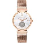 Giordano Eleganza Collection Stylish Watch for Women with Crystal Studded Dial Water Resistant Wrist Watch to Compliment Your Look/Ideal Gift for Female & Girls - GD-4066