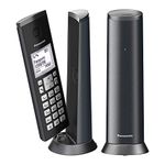 Panasonic KX-TGK222 Designer Cordless Phone, with answerphone, call blocker and do not disturb mode - Grey