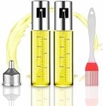 ROSNONG Oil Spray Bottle, Olive Oil Spray With Graduations, Cooking Oil Spray Bottle, Oil Sprayer For Cooking Air Fryer, 2x100ML Oil Bottle + 1 Silicone Brush + 1 Stainless Steel Funnel Combination