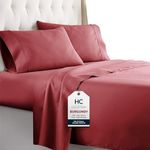 Hotel Luxury Bed Sheets Set- 1800 Series Platinum Collection-Deep Pocket,Wrinkle & Fade Resistant (King,Burgundy) by HC COLLECTION