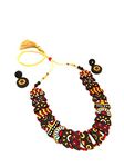 EKAM EK delicately Designed Terracotta Necklace with Earrings for Women and Girls for casual and formal wear for suit saree and skirt in multicolour