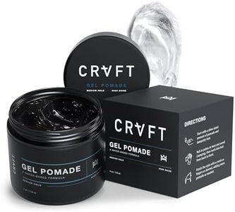 CRVFT Gel Pomade 4oz | High Shine/Medium Hold | Water Based/Water Soluble | Ideal For Short/Medium Thin/Thick Hair | For A Clean Cut Look | Men’s Styling Product [Clear], Stylist Approved [Scented]