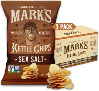 MARK’S Kettle Cooked Avocado Oil Potato Chips, Sea Salt – Seed Oil & GMO Free | Sea Salt, 5 oz (Pack of 3) | Gluten Free, Non-GMO Chips for Clean & Healthy Snacking