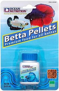 Ocean Nutrition Betta Pellets - Premium Betta Fish Food, High Protein (41.5%), Natural Ingredients, Color Enhancer, No Water Clouding, Ideal Betta Food for All Bettas - 0.53 oz (15 g)