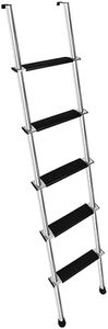 OUTPRIZE 72" RV Bunk Ladder, 5 Step Integrated Aluminum Camper Bunk Bed Ladder with Anti-Slip Rubber Foot Pads, Sliver