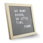 Changeable Letter Board by Crystal Lemon, Felt Letter Board, 10x10 Inches, Changeable Wooden Message Board Sign, Oak Wood Frame, Wall Mount, with Display Stand (Gray)