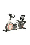 Recumbent Exercise Bike, Magnetic Resistance, Mesh Back Support, Gray and Orange, Home Gym Equipment