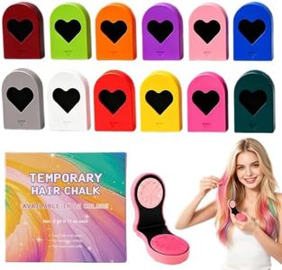 12-Color Temporary Hair Chalk Applicator Set, Washable Clamp-On Applicators