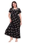 Soulemo Women's Printed Alpine Nighty (M - Bust - 42 - Black_330) 1657_IM