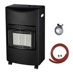 PROGEN New 4.2kw Calor Gas Heater Free Standing Butane Gas Heater Portable Heater with with wheels comes with Free Hose and Regulator (Black)