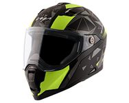 Vega Storm Drift Dull Black Neon Yellow Helmet-L