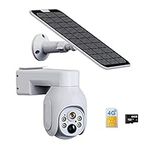 4G LTE Cellular Security Camera Wireless Outdoor, No WiFi Solar Security Camera,360°View IP Surveillance System, 2K Color Night Vision, PIR Motion Sensor, 2 Way Audio Cam with 4G SIM & SD Card