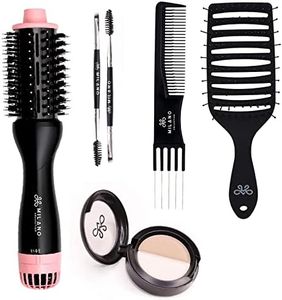 Milano Collection Wig Styling Kit, Hot Air Brush, Gentle Brush, and Teasing Comb, Ideal for Wigs and Natural Hair, includes a Scalp Illusion Duo, a Deluxe Lace Wig Concealer