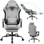 SITMOD Gaming Chair with Footrest-Computer Ergonomic Video Game Chair-Backrest and Seat Height Adjustable Swivel Task Chair for Adults with Lumbar Support(Gray)-Fabric