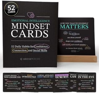 MindsetDecks Emotional Intelligence Mindset Cards – 52 Card Deck for Connection & Social Skills – for Kids, Teens & Adults – Includes Wooden Display Stand, Gift for Teachers and Parents