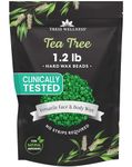Tress Wellness Wax Beads - Safe for Skin - Dermatologically Tested - At-Home Kit for Bikini, Brazilian & Full Body - Tea Tree 1.2 lb
