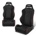 NRG RSC-200 Type-R Universal Reclinable Racing Seats, Driver and Passenger Side, Set of 2, Black