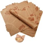 100 Pcs Greaseproof Paper Sheets, greaseproof Paper Food Burger Paper Wrapping Sheets Baking Wrapping Paper Grease Proof Wrap Sheet for Bread Sandwich Pizza and French Fries