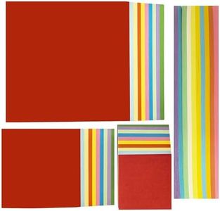 840 Pcs Origami Paper, Stars Colorful Strips Square Paper Double Sided Colored Paper Artistic Designing Gift (840)