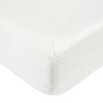 DTEX HOMES Fitted Sheets 400 Thread Count 40cm/16Inch Extra Deep 100% Egyptian Cotton Hotel Quality Soft Sateen Fitted Bed Sheets (Double-White)