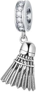 GLOWDAS Sport Theme Charms fit European DIY Bracelet, 925 Sterling Silver Tennis Soccer Ball Charm, Roller Skates Shoe, Lacrosse, Ski Sticks and Skis Dangle Beads, Gifts for Brother/Sister/Friends,