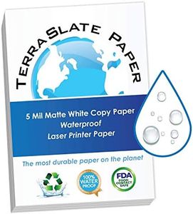 TerraSlate Copy Paper Waterproof Laser Printer, Rain Weatherproof - White Printer Paper, Waterproof Printable Paper, 5 MIL, A4 210 x 297 mm, 25 Sheets