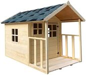 Kids Wooden Cubby House Outdoor Children Kids Playhouse with Flooring,Toys Gift,DIY Painting Timber House