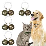 Zngou 4 Sets Bells for Dog Collars, 20mm Dog Bells for Collar Cat Bell Brass Dog Bell Extra Loud Dog Bell Loud Cat And Dog Bells for Dogs Cats Pet Harness Training Collar Decoration