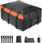VEVOR Car Rooftop Cargo Carrier Bag, 20 Cubic Feet Roof Cargo Carrier, Heavy Duty 840D PVC 100% Waterproof Car Roof Luggage Bag for All Vehicle with/without Rack- with Lock, Anti-Slip Mat, 6 Door Hook
