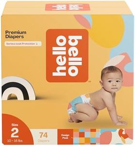 Hello Bello Premium Diapers Size 2, Honeysuckle Designs, 74ct Club Box - Hypoallergenic and Extra Absorbent