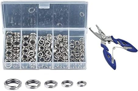 Halyuhn 200Pcs 5-9 mm Double Jump Rings for Jewelry Making, Key Rings for Keychains, Stainless Steel Mini Split Ring with Plier, Crafts Double Split Rings Fishing, Keychain Rings, and Other DIY Crafts