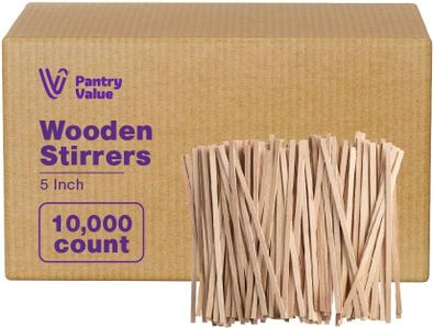 Pantry Value [Case of 10,000] 5.5 Inch Wooden Coffee Stirrers - Wood Stir Sticks, Biodegradable, Eco-Friendly Wood Stirrers for Coffee & Cocktails
