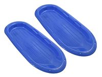 Superio (2 Pack) Snow Sled 2 RiderDownhill Toboggan Sleds for Kids and Adults – Plastic, Blue