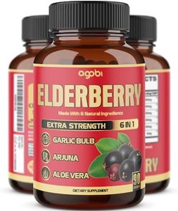 9050mg Maximum Strength Elderberry Supplement - Daily Immune, Antioxidant & Respiratory Health Support - 6 Potent Herbs with Arjuna, Aloe Vera, Garlic Bulb & more - 90 Vegan Capsules for 3 Months