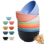 Cereal Bowls, 9 PCS Soup Bowls Wheat Straw Fiber Unbreakable Lightweight Bowls (9 PCS, 24 OZ) (Multicolor),Wheat Straw Bowls, Unbreakable Kids Bowls, Dishwasher & Microwave Safe Bowls