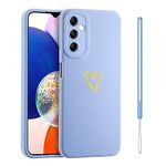 Jeelar ESONG Girls Phone Case for Samsung Galaxy S24 FE,Cute Love-heart Plating Pattern,Shockproof Protective Soft Flexible Silicone TPU Bumper Cover with Wrist Strap for Women Blue