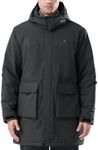 Men's Winter Ski Jacket Snow Coats Waterproof Detachable Hood Windproof Rain Jackets Grey X-Large