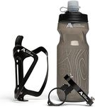 Bike Bottle Holder with Water Bottle and Mount Mountain Bike Water Bottle Holder No Screws Water Bottle Cages Bike Water Bottles, Kids Bike Water Bottle Holder for Bike (Map Black)