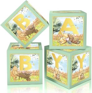 BALAKOVA Classic Winnie Baby Shower Decorations - Vintage Pooh Bear Baby Shower Box for Boys Girls Newborn Kids Winnie Birthday Party Supplies, Winnie Theme Baby Shower 1st Birthday Party Favors